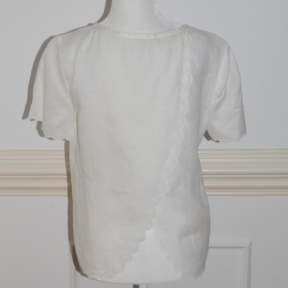 J. Crew Linen Open Back Shirt, Size 2